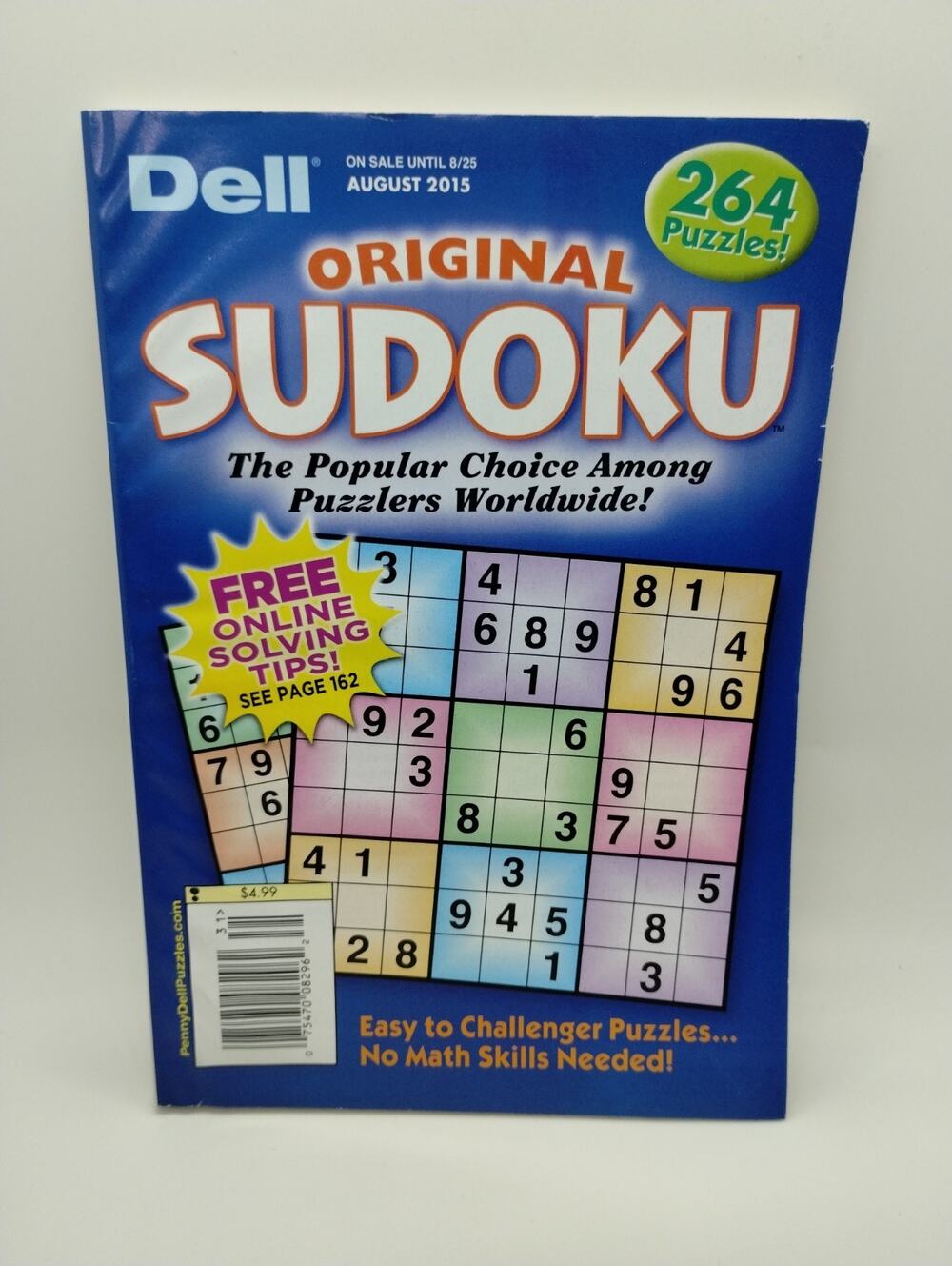Dell Original Fun & Easy SUDOKU Puzzles - Aug 2015 264 Puzzles - NOS